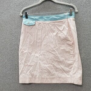 Brooks Brothers Women Skirt 4 Pink Blue Striped Knee‎ Length Pencil Casual